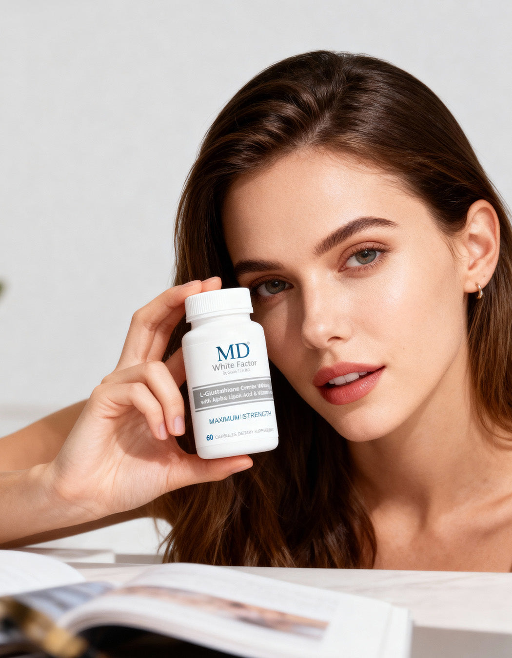 MD White Factor benefits – skin brightening, antioxidant detox, supports healthy glow with glutathione and vitamin C