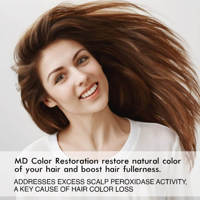MD Hair Color Restoration For Men and Women - Restore Natural Hair Color- 1.7 fl. oz 30 Days Supply - MD