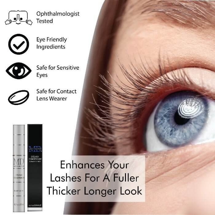 6-month md lash serum benefits: longer lashes, safe for sensitive eyes and contacts