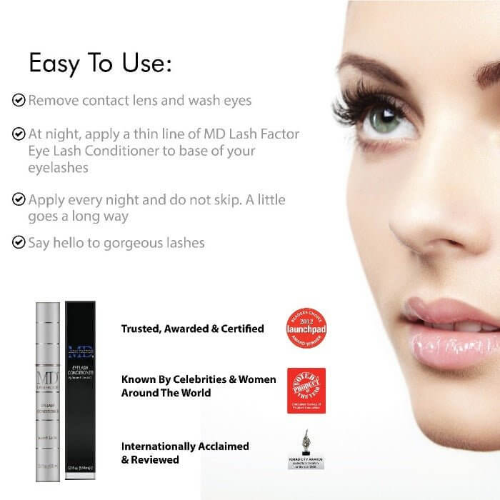 How to use MD Lash Factor 6-month serum, with awards and certifications trusted by celebrities worldwide
