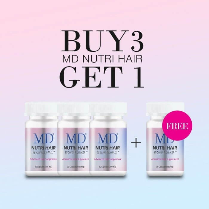 MD Nutri Hair Buy 3 Get 1 – hair loss supplement with vitamins to support stronger, fuller hair growth for men and women