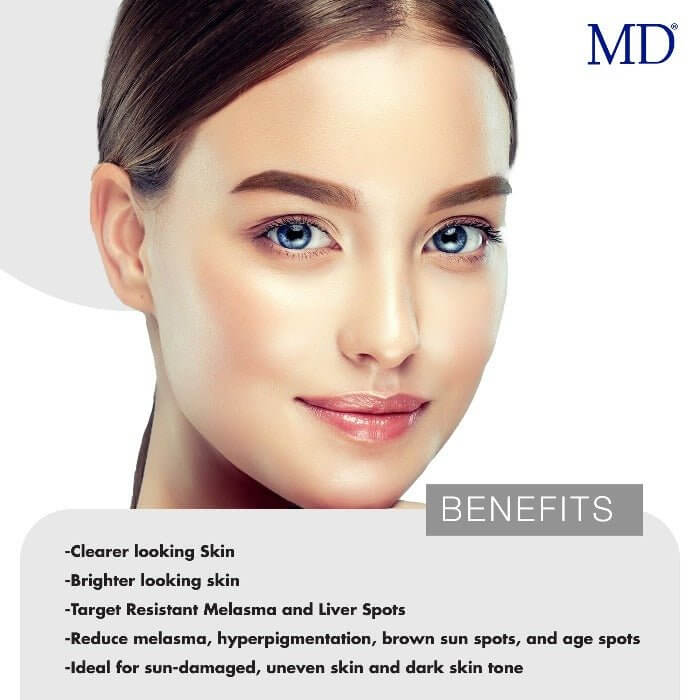 MD White Factor benefits – skin brightening, antioxidant detox, supports healthy glow with glutathione and vitamin C